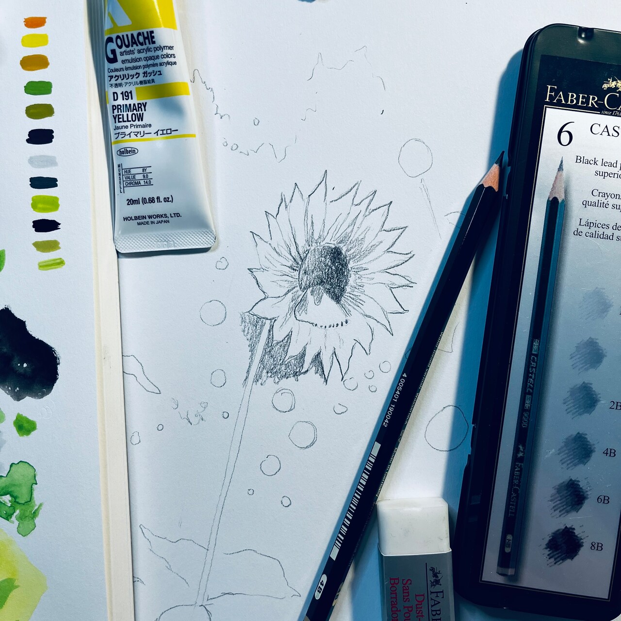 Gouache Sunflower Painting, Part I with @AdrienneHodgeArt
